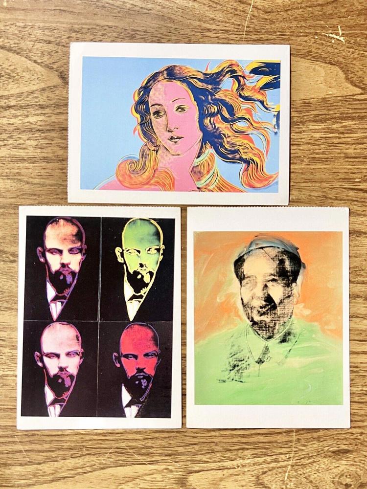 VTG Andy Warhol Postcards Lenin Mao Botticelli Birth Of Venus Rare Art LOT OF 3